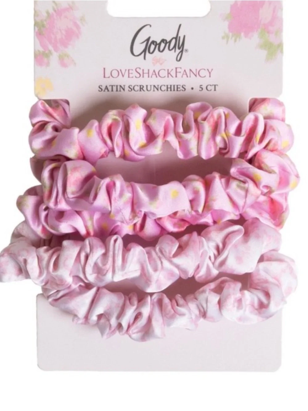 LoveShackFancy x Target Goody Ikat Rose Coquette Bows Skinny Satin Scrunchie 5CT